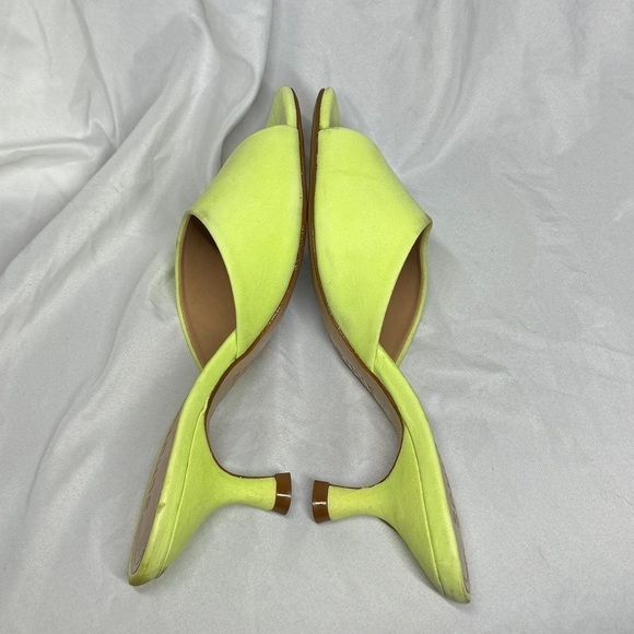 Schutz Dethalia Suede Open Toe Stap Kitten Heel Green Fresh Sandal Size 5.5 - Picture 6 of 15